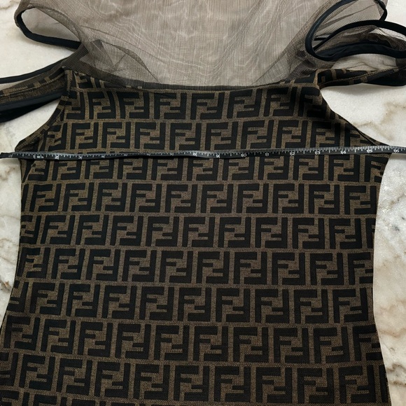 Vintage 90’s Fendi Mesh Overlay Logo Tank - Picture 10 of 13